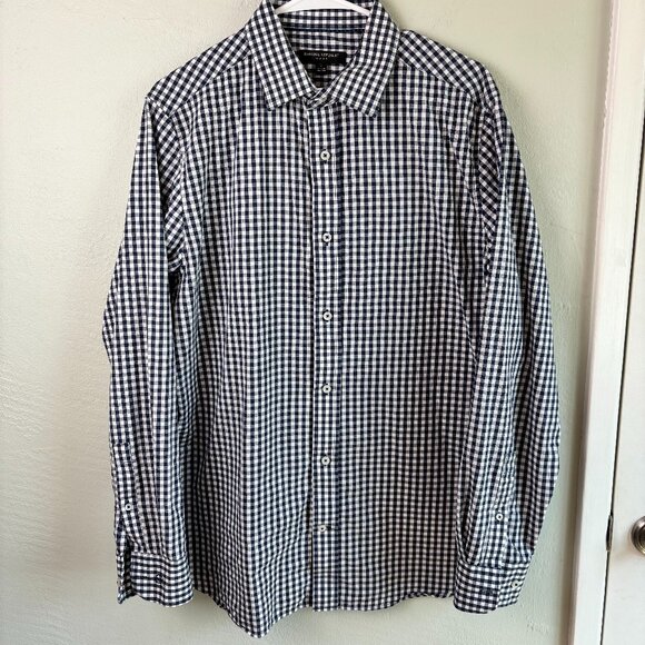 Banana Republic Shirt Blue Gingham Button Down Long Sleeve Slim Fit Size L - Picture 1 of 5